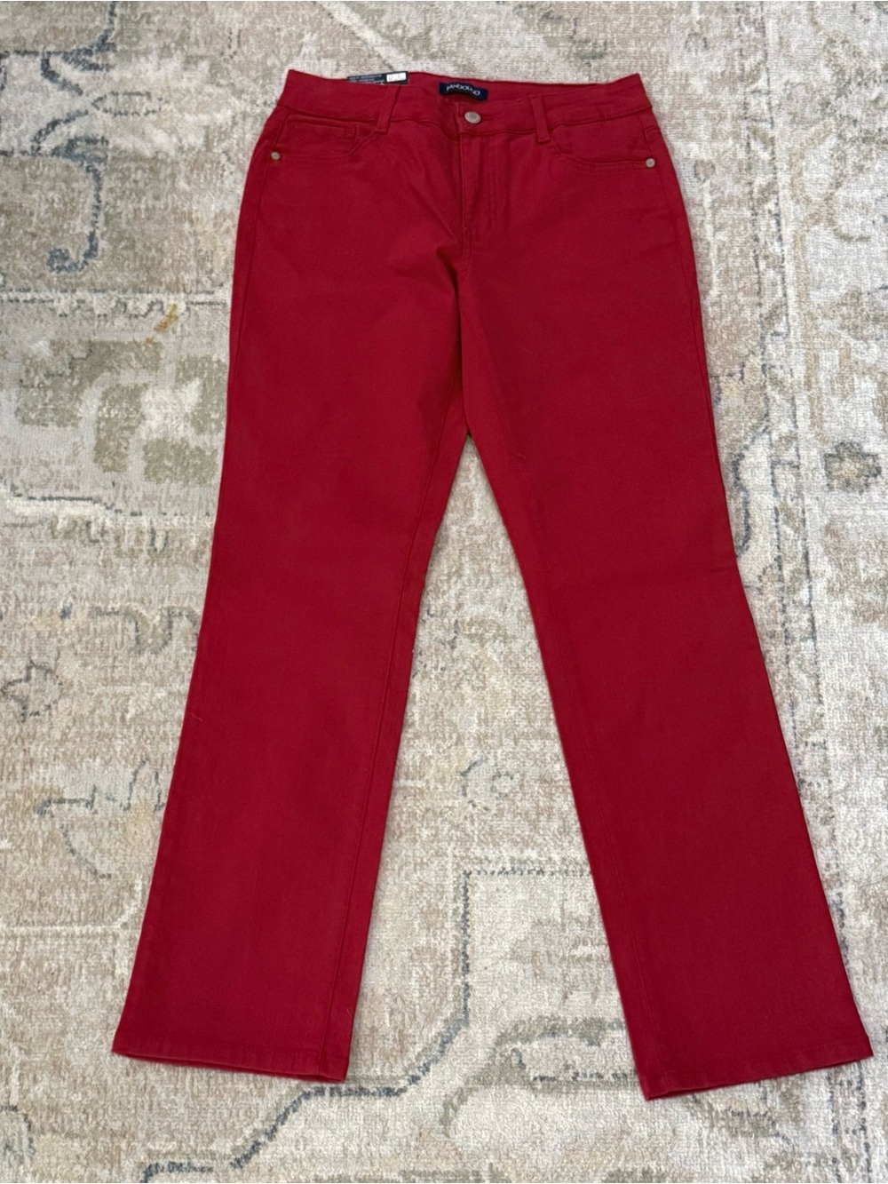 Bandolino Caroline Slim Straight Jeans in Scarlet Red - Womens Size 6 NEW NWT